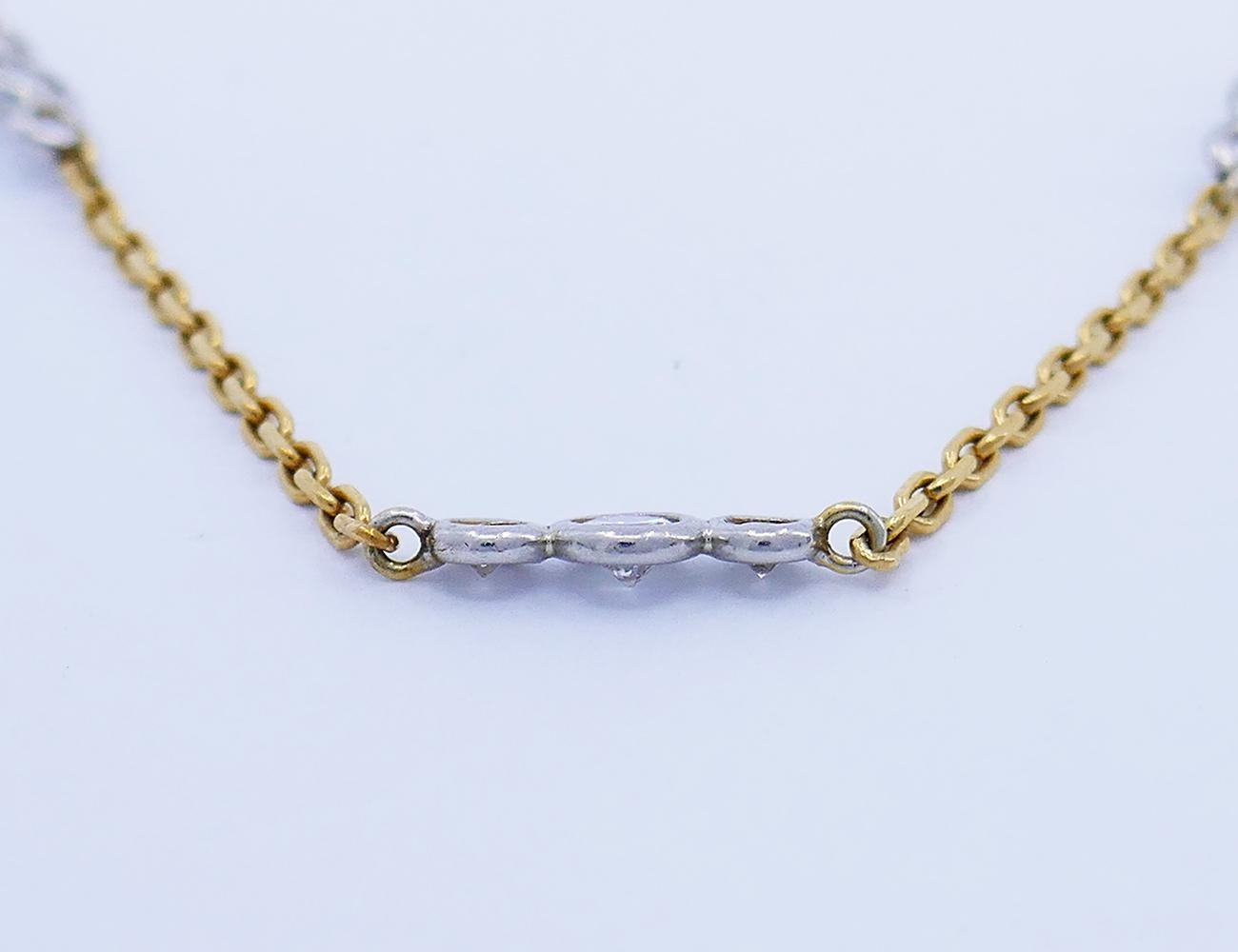 Round Cut Vintage David Webb Necklace 18k Gold Diamond Chain Estate Jewelry
