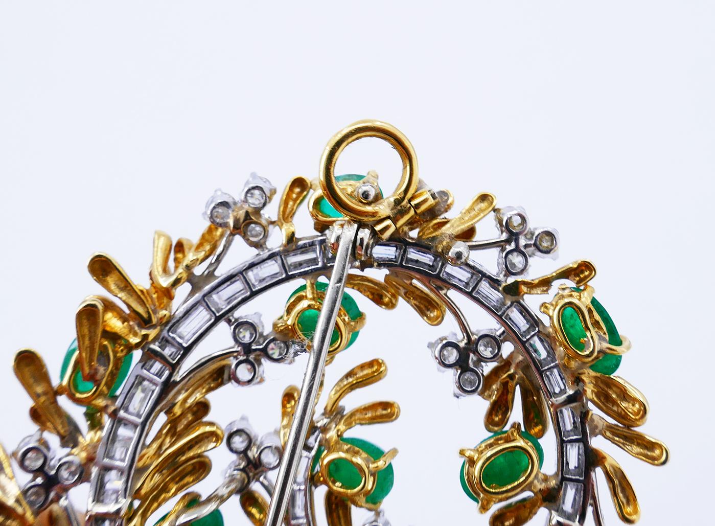 Vintage David Webb Pin Brooch Pendant 18k Gold Gems Estate Jewelry For Sale 2
