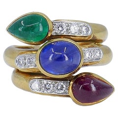 Vintage David Webb Ring 18k Gold Gemstone Estate Jewelry