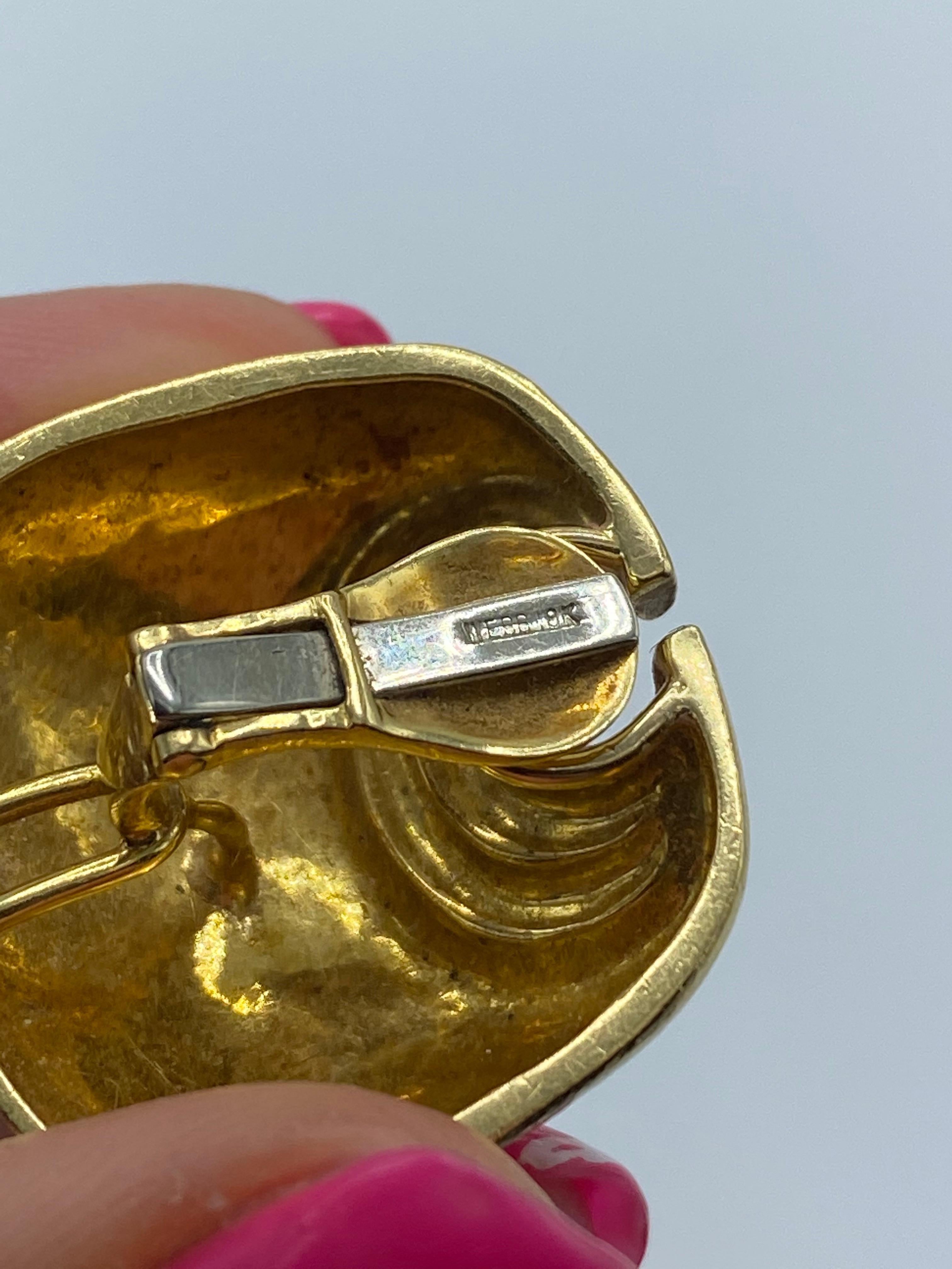 Vintage David Webb Yellow Gold Clip On Earrings  1
