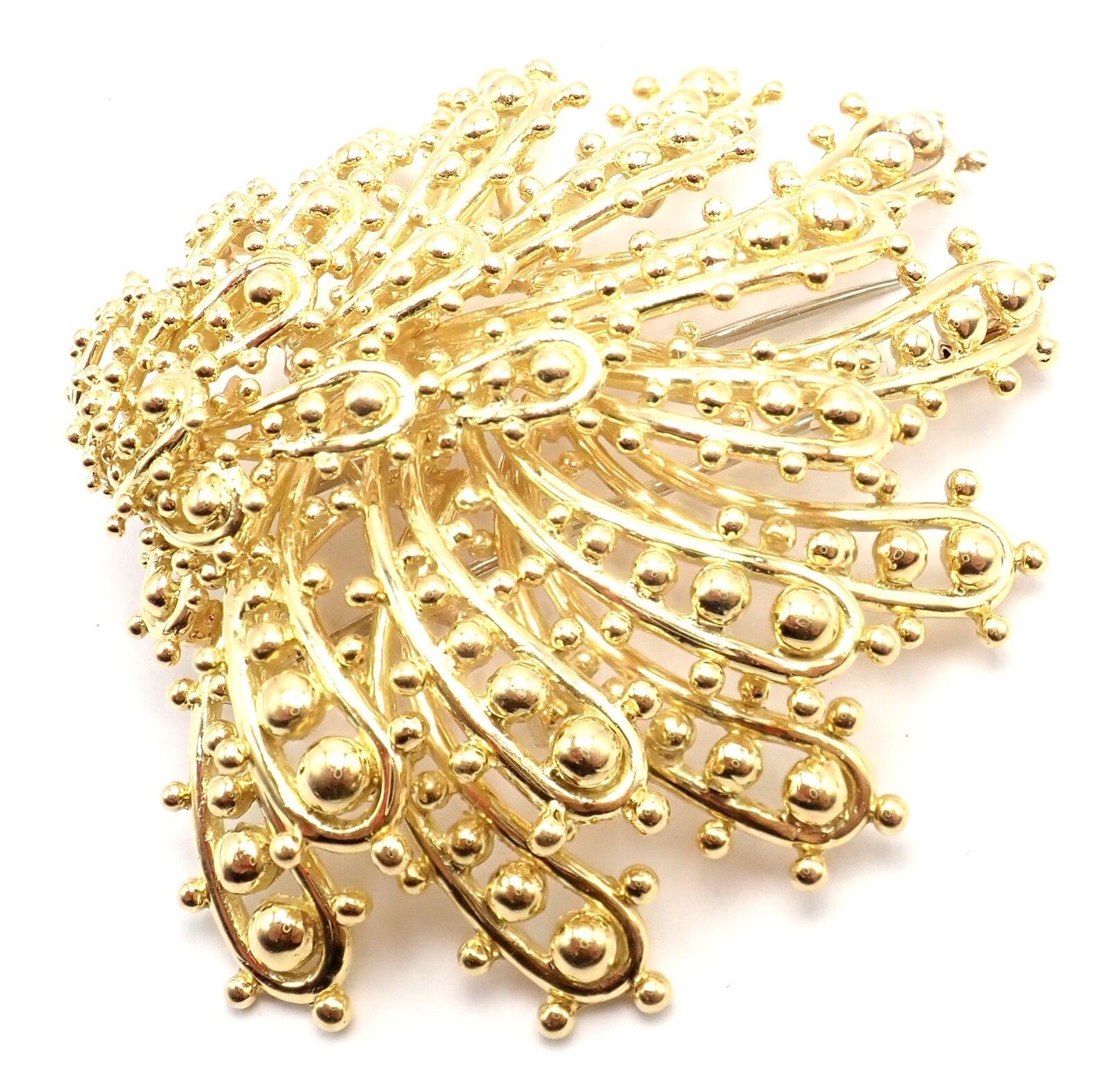 Vintage David Webb Yellow Gold Large Pin Brooch For Sale 6