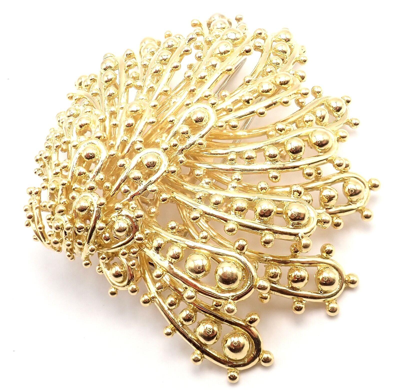 18k Yellow Gold Large Pin Brooch by David Webb. 
Details: 
Measurements:	2.5