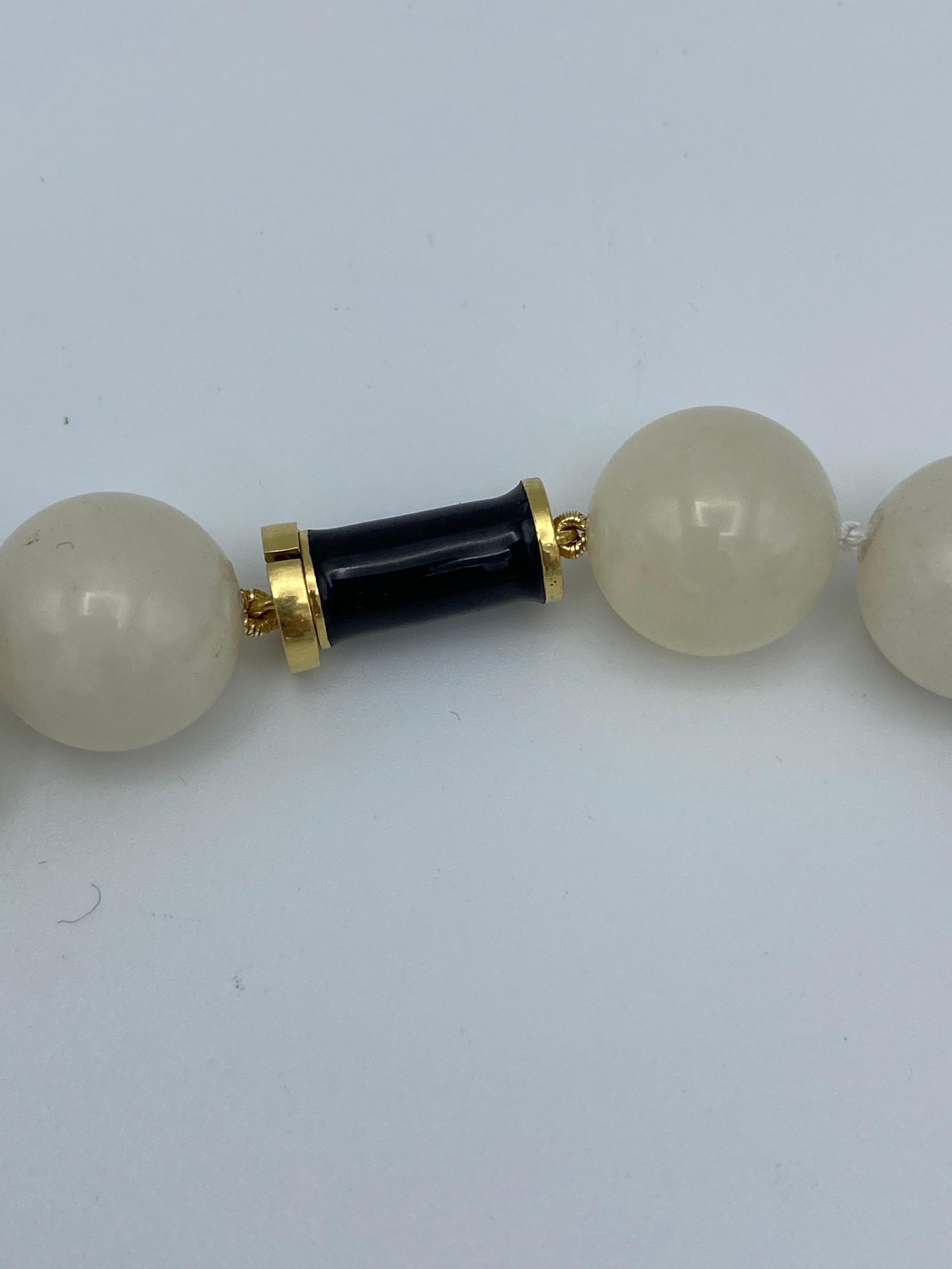 Vintage David Webb Yellow Gold, Onyx and Quartz Bead Necklace 3