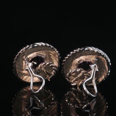 Orecchini a bottone vintage David Yurman in oro 14 carati e argento sterling con ametista, 11 mm