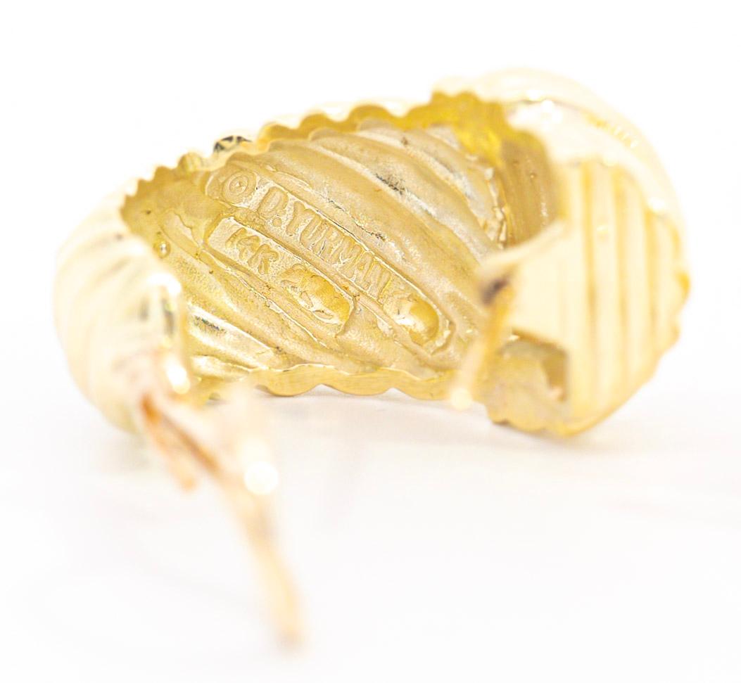 Contemporain Boucles d'oreilles à clip en or jaune 14K avec motif 