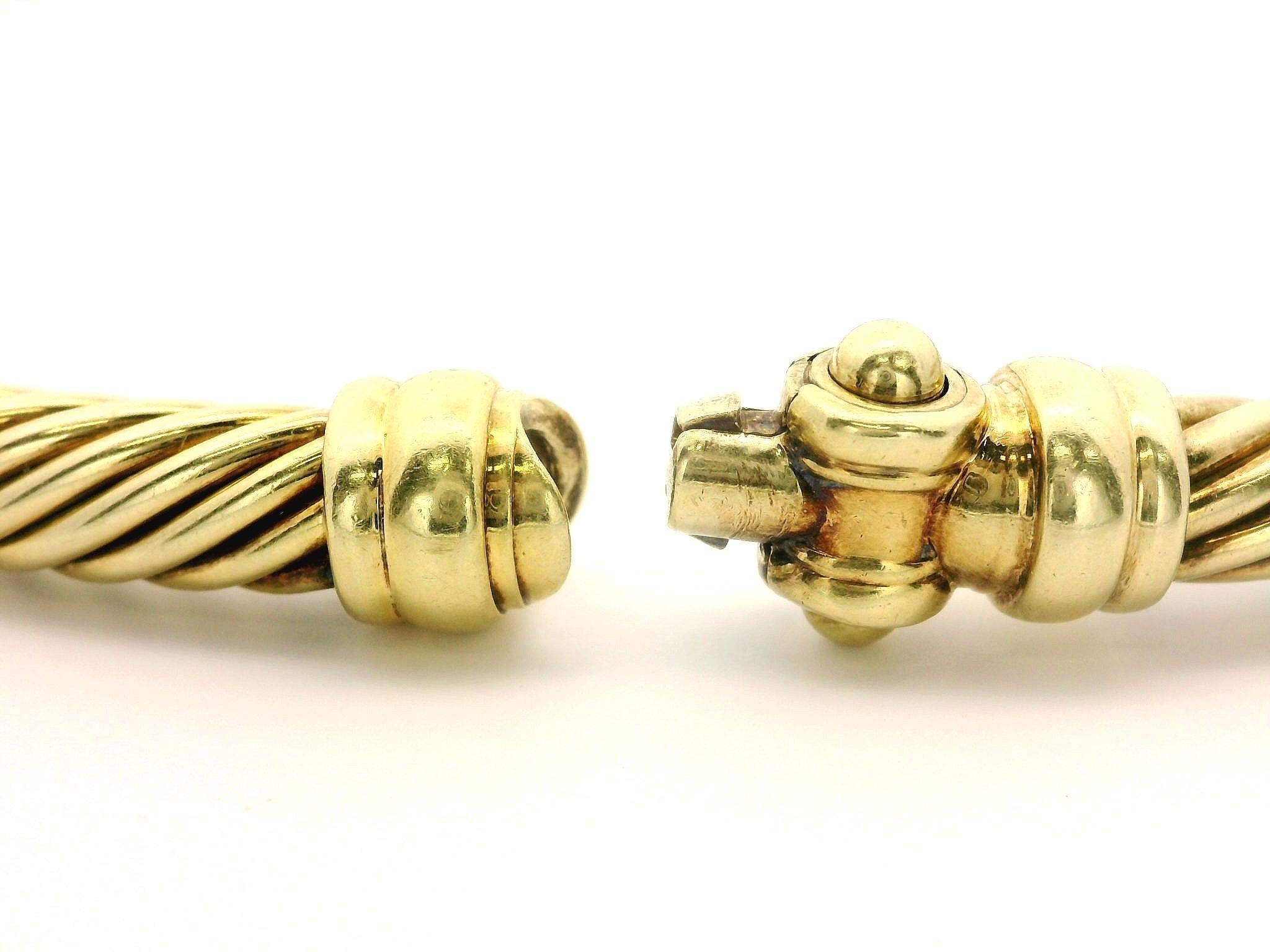 David Yurman 14k Gelbgold Kissenschliff Granat Diamant Kabel-Gliederhalskette, Vintage im Angebot 9