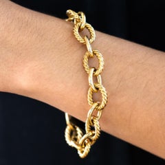 Vintage David Yurman 18k Gold Oval Link Unisex Bracelet