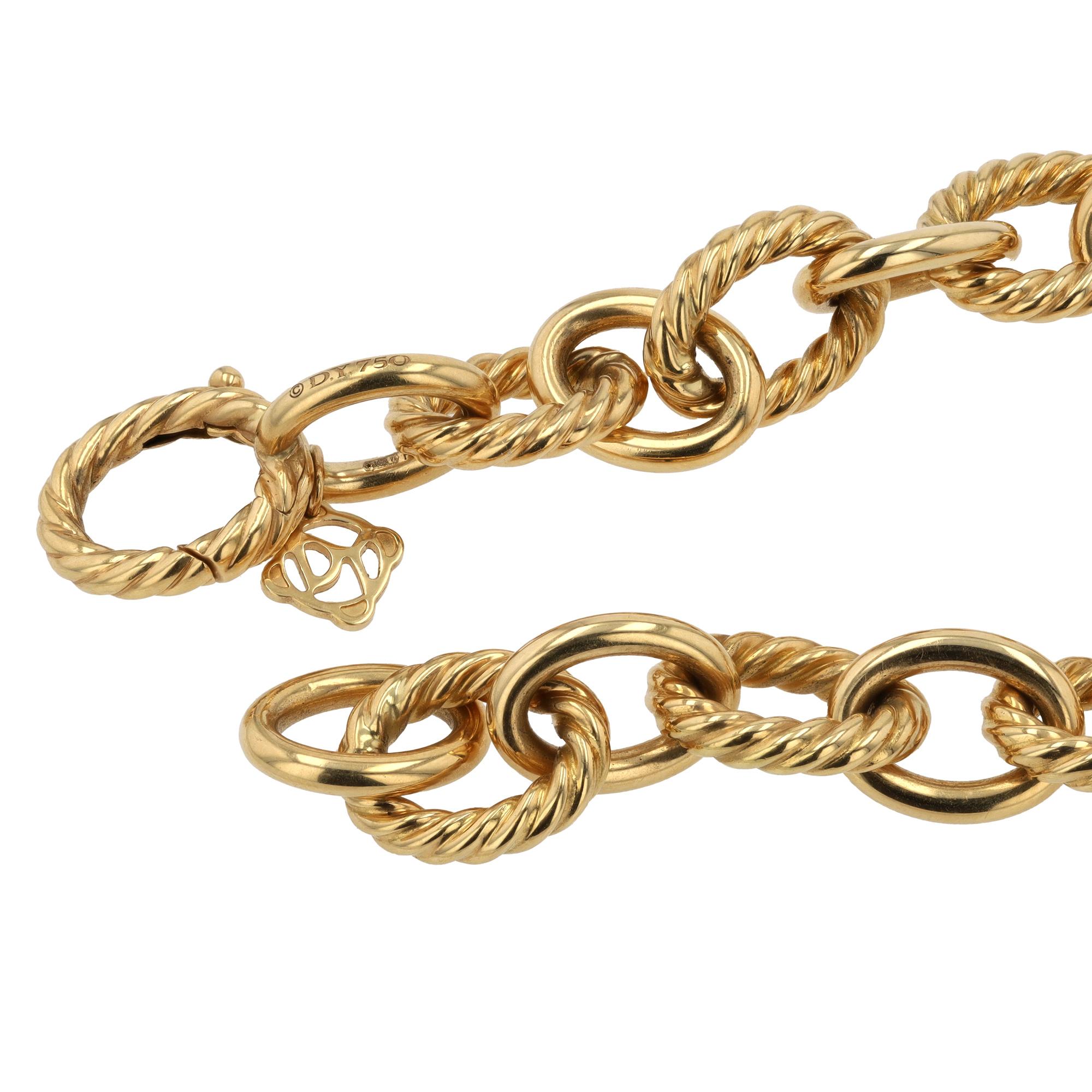 Vintage David Yurman 18k Gold Oval Link Unisex-Armband (Zeitgenössisch) im Angebot