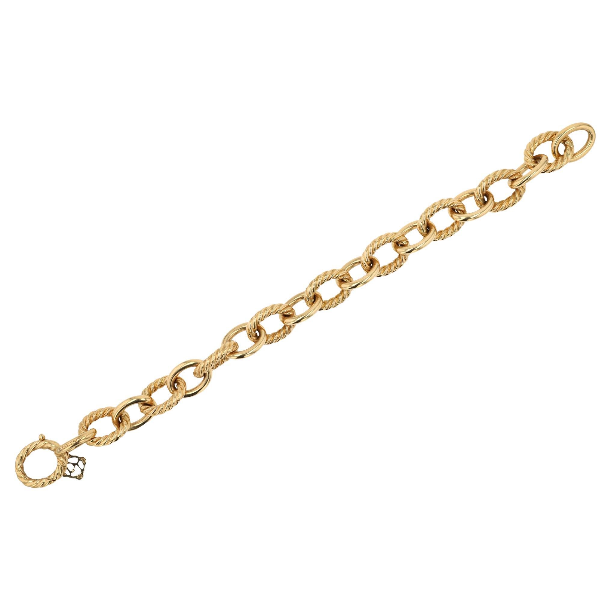 Vintage David Yurman 18k Gold Oval Link Unisex-Armband im Angebot