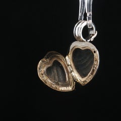 Vintage David Yurman 18K Gold Sterling Silver Heart Locket Enhancer Pendant