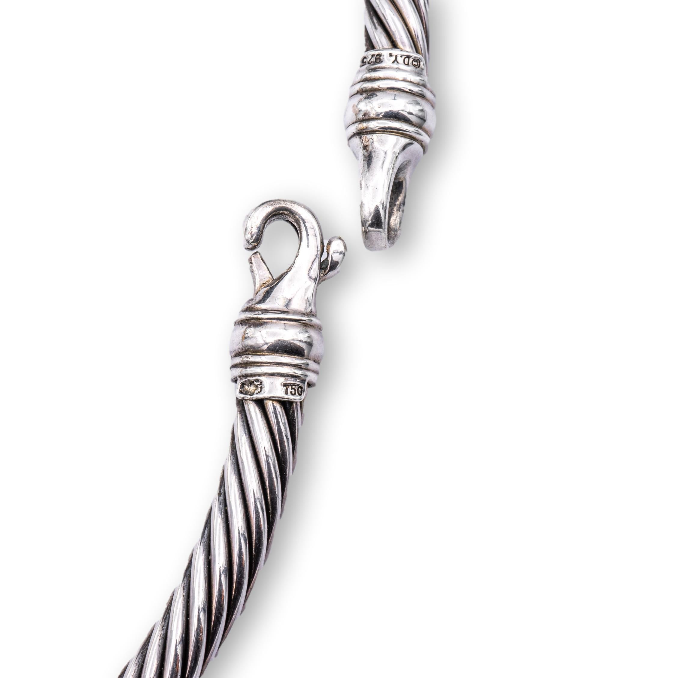 David Yurman: 18 Karat Silber Albion Pave Diamant Kabel-Halskette (Retro)