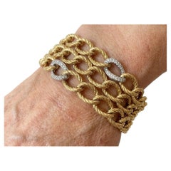 Vintage David Yurman 18K Gelbgold Diamant Station Armband