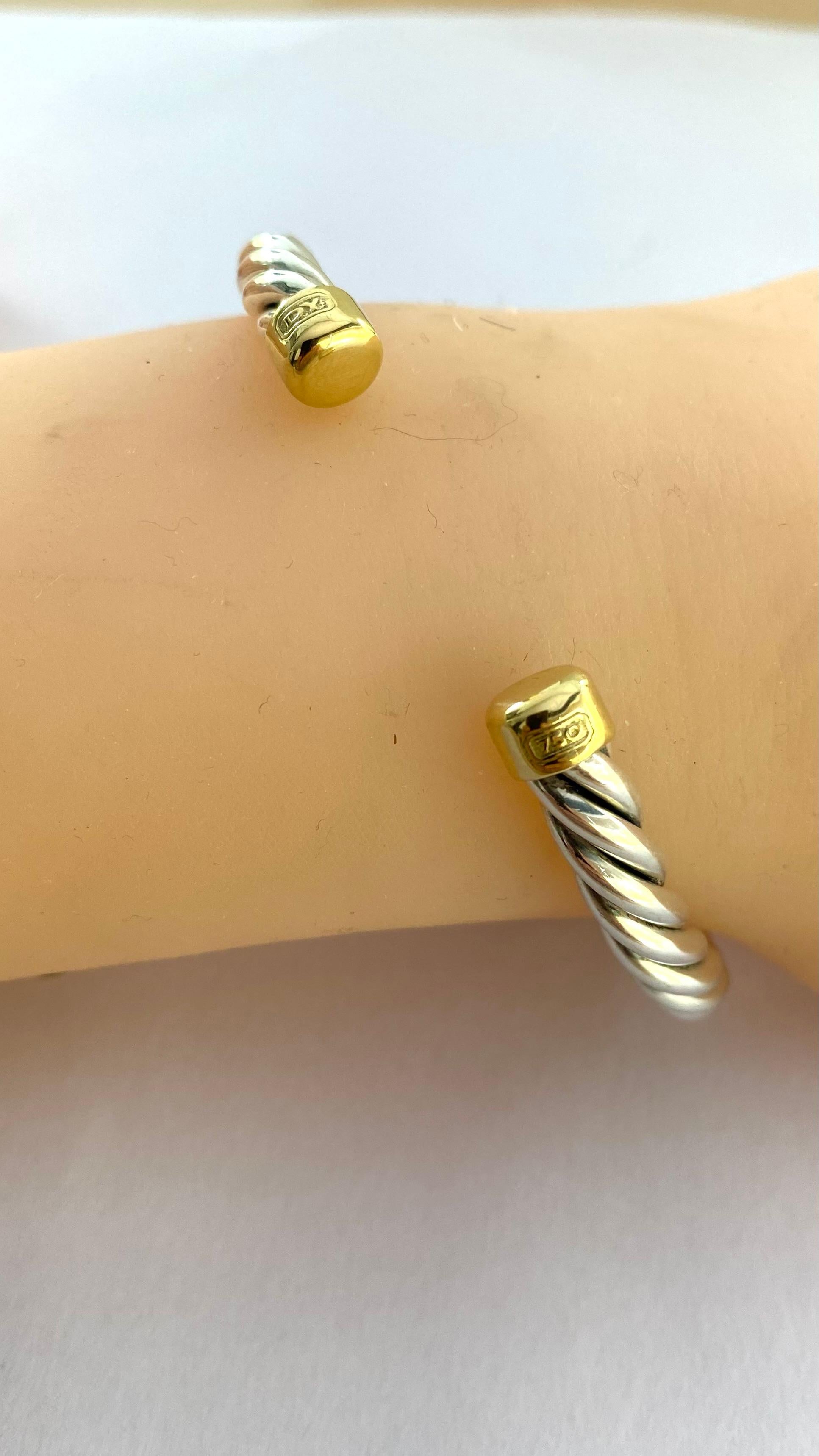 Women's Vintage David Yurman Braided Braided Bracelet in 18K Gold and Sterling Silver