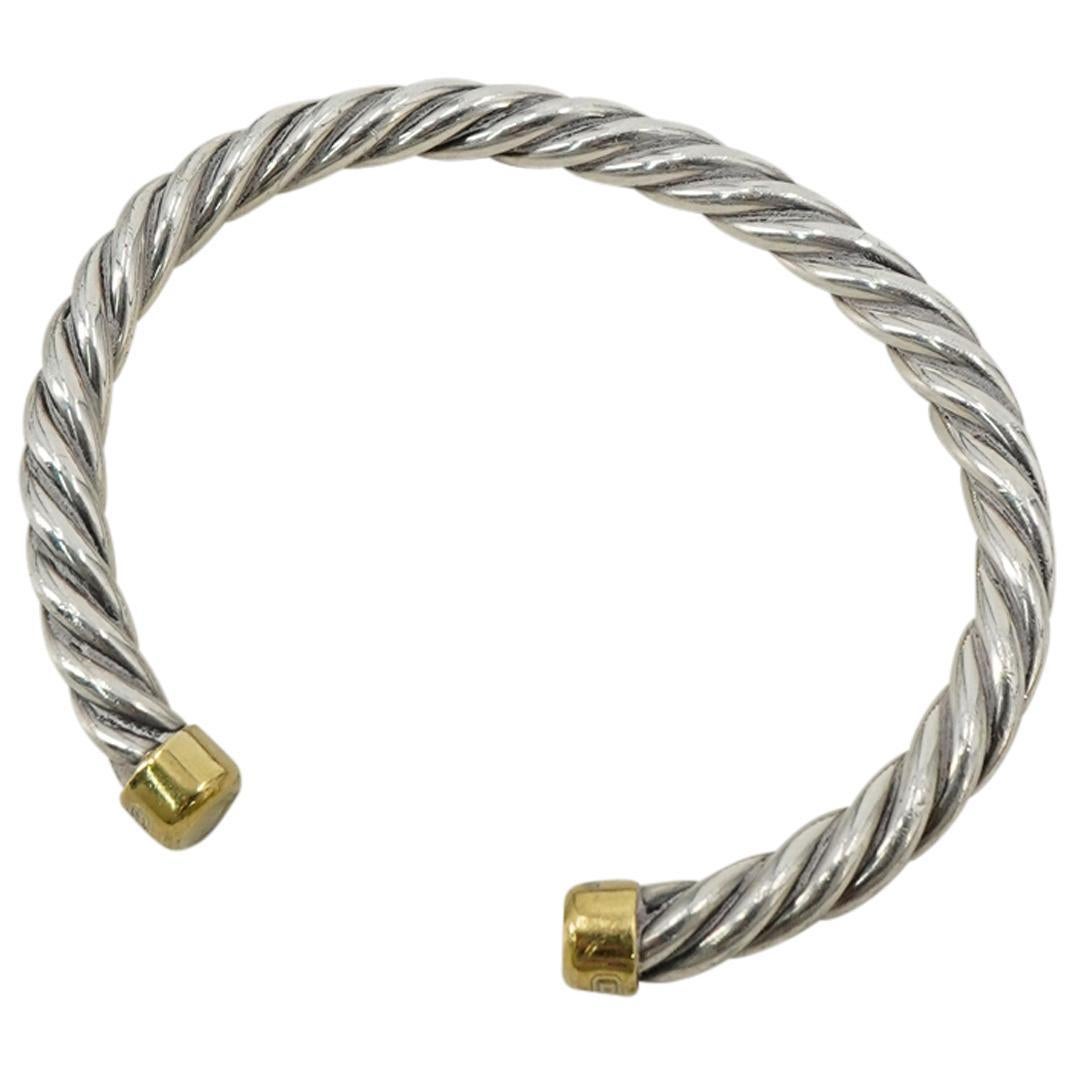 Contemporary Vintage David Yurman Braided Braided Bracelet in 18K Gold and Sterling Silver For Sale