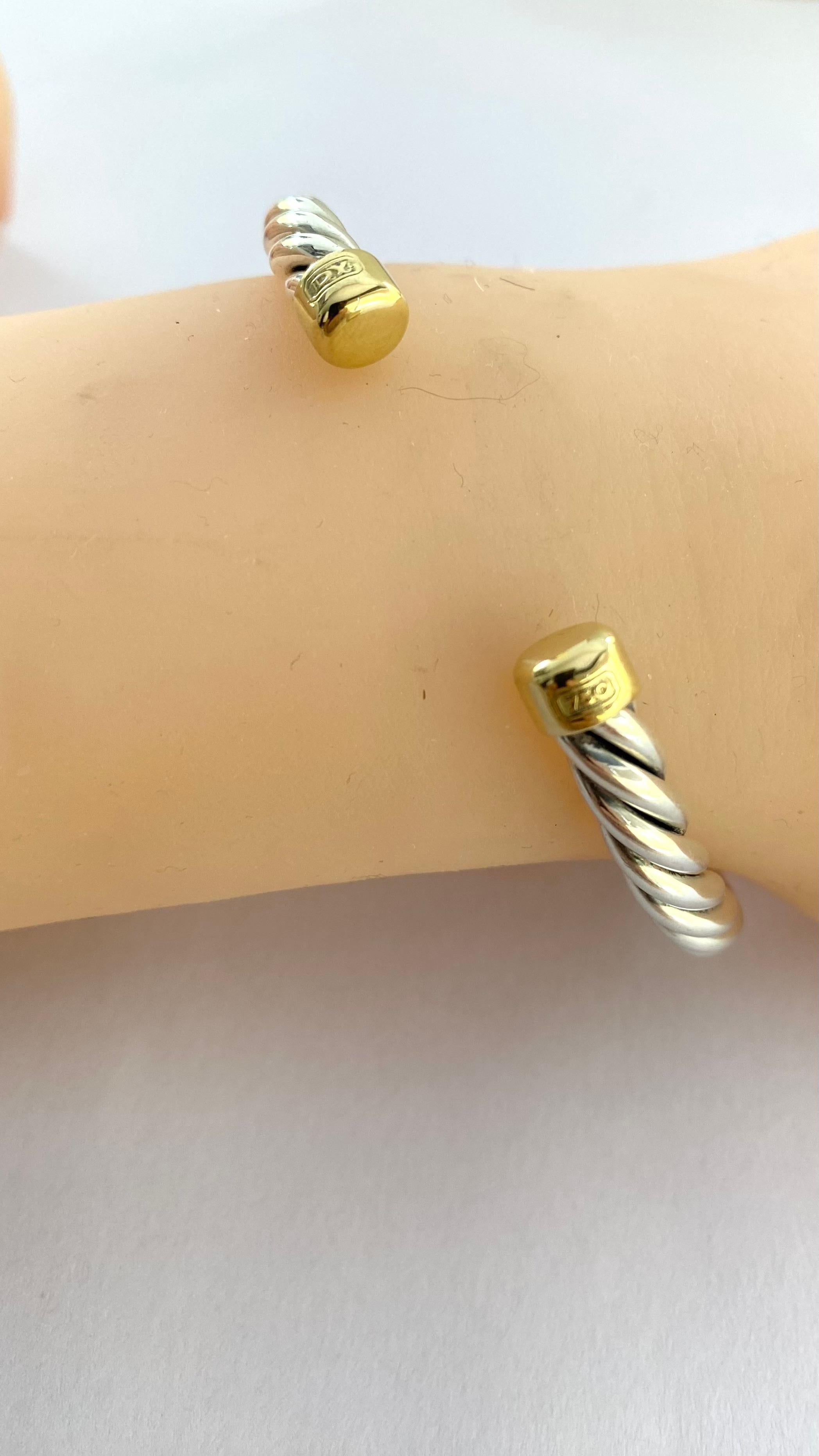 Contemporary Vintage David Yurman Braided Braided Bracelet in 18K Gold and Sterling Silver