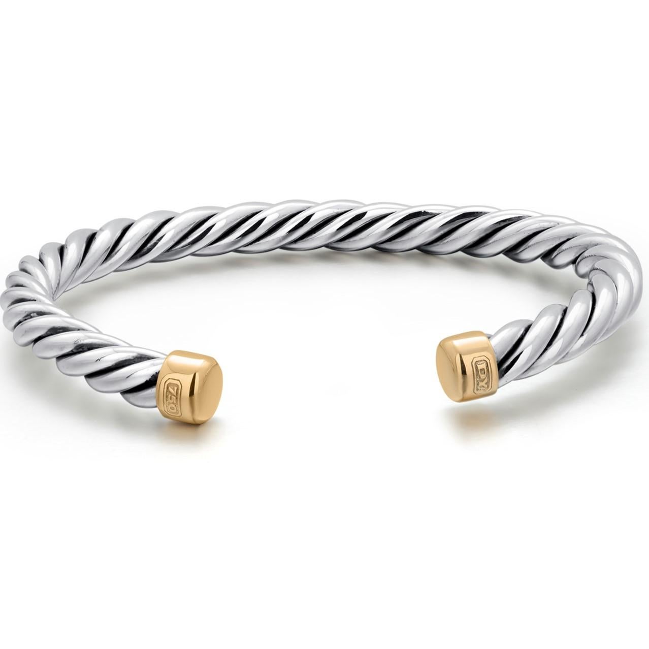 Vintage David Yurman Braided Braided Bracelet in 18K Gold and Sterling Silver In Good Condition In New York, NY