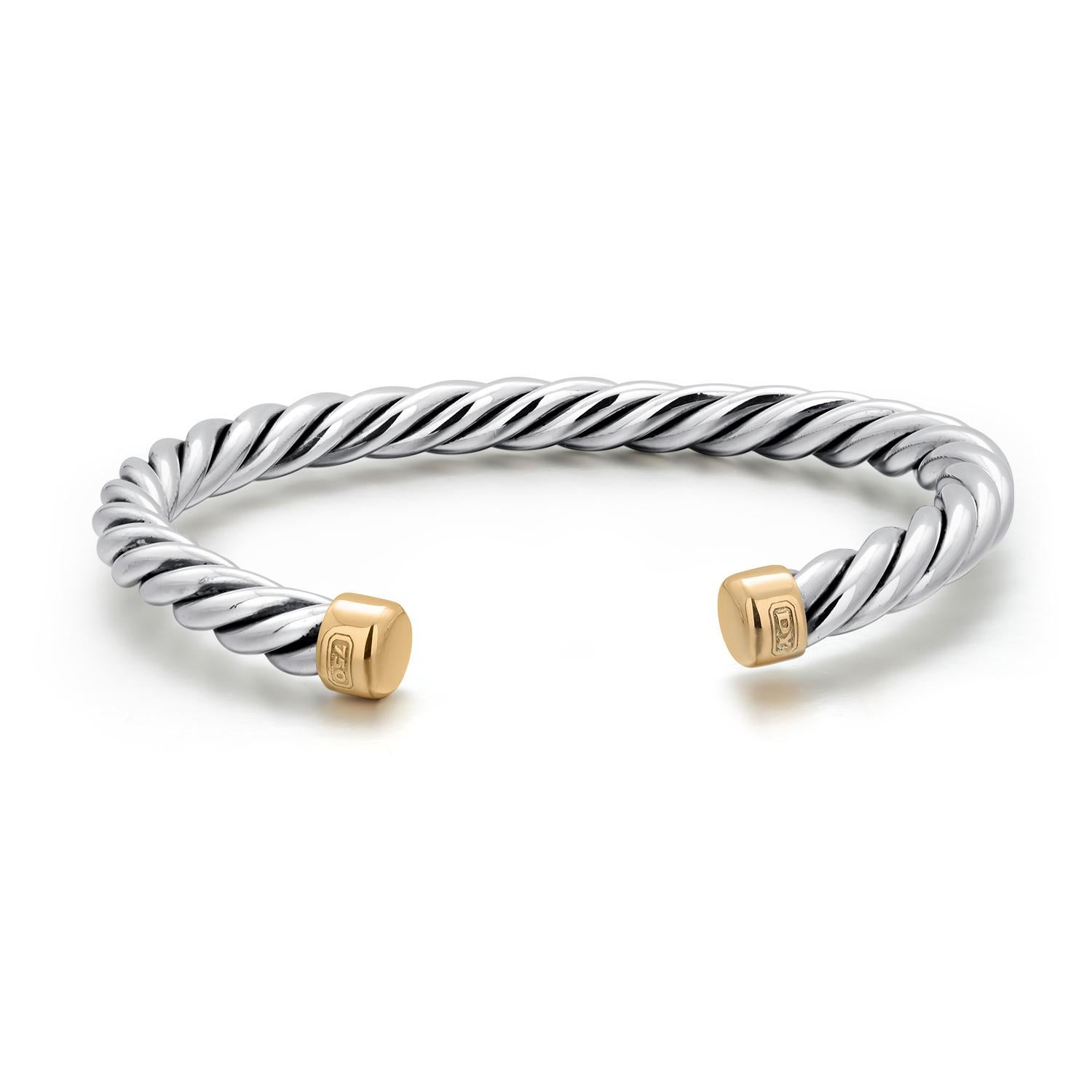 Vintage David Yurman Braided Braided Bracelet in 18K Gold and Sterling Silver 3