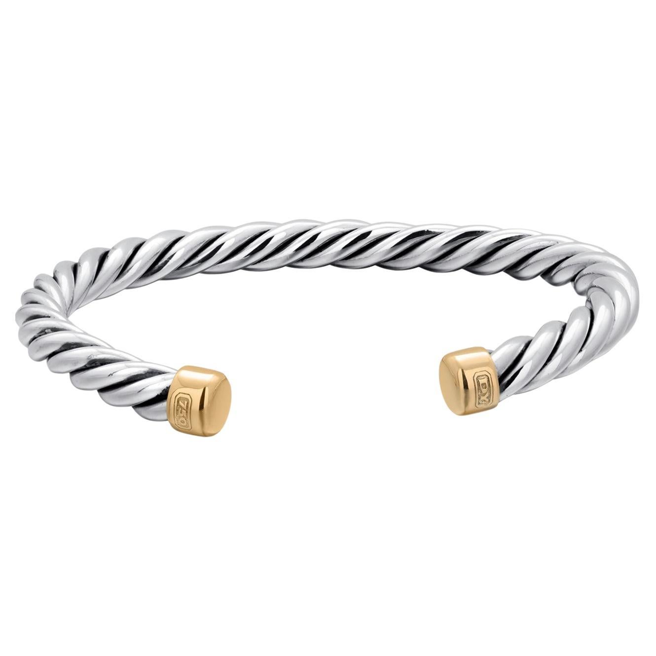 Vintage David Yurman Braided Braided Bracelet in 18K Gold and Sterling Silver For Sale