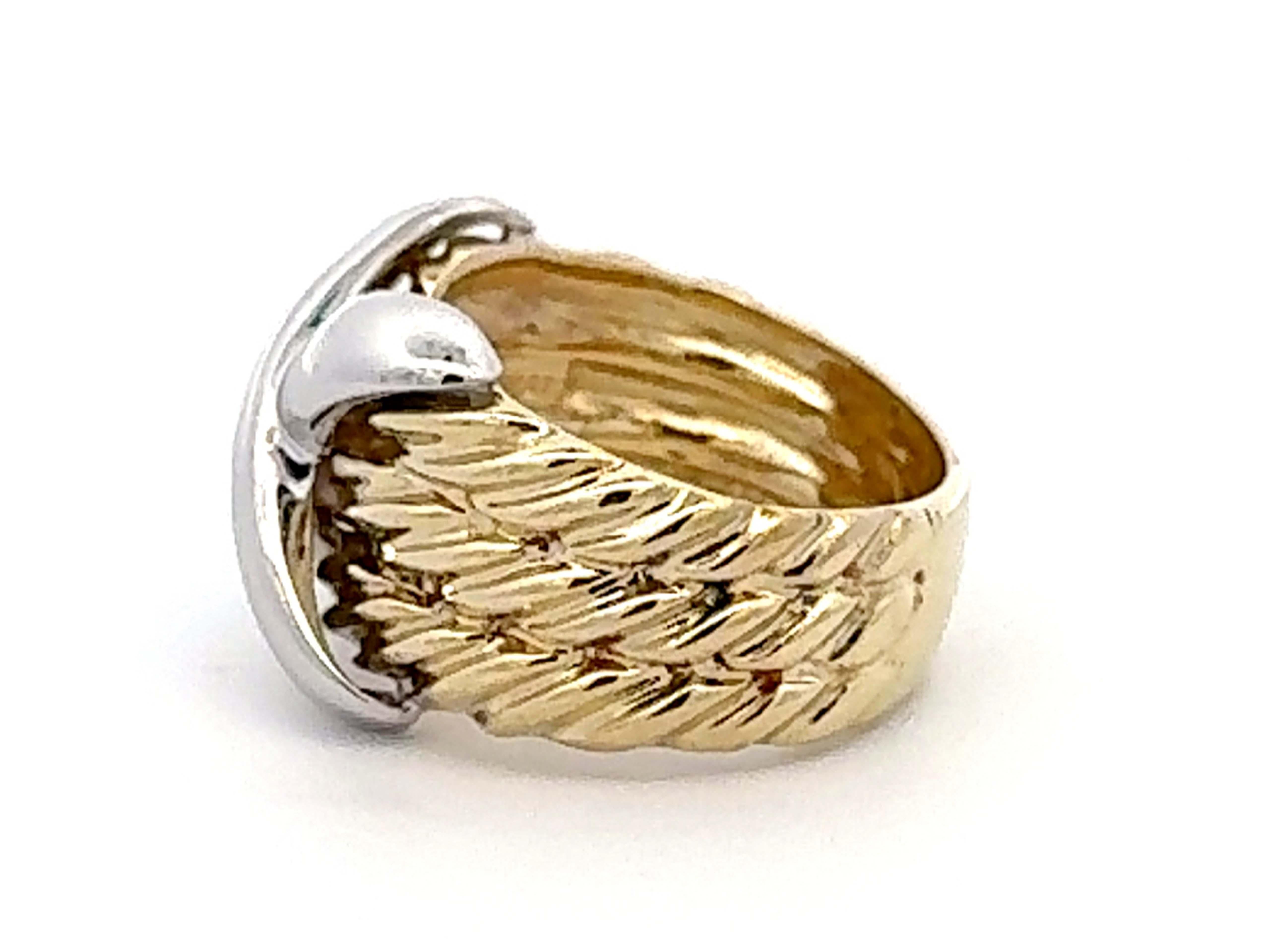 Modern Vintage David Yurman Cable Classics X Crossover Ring 18K Gold For Sale