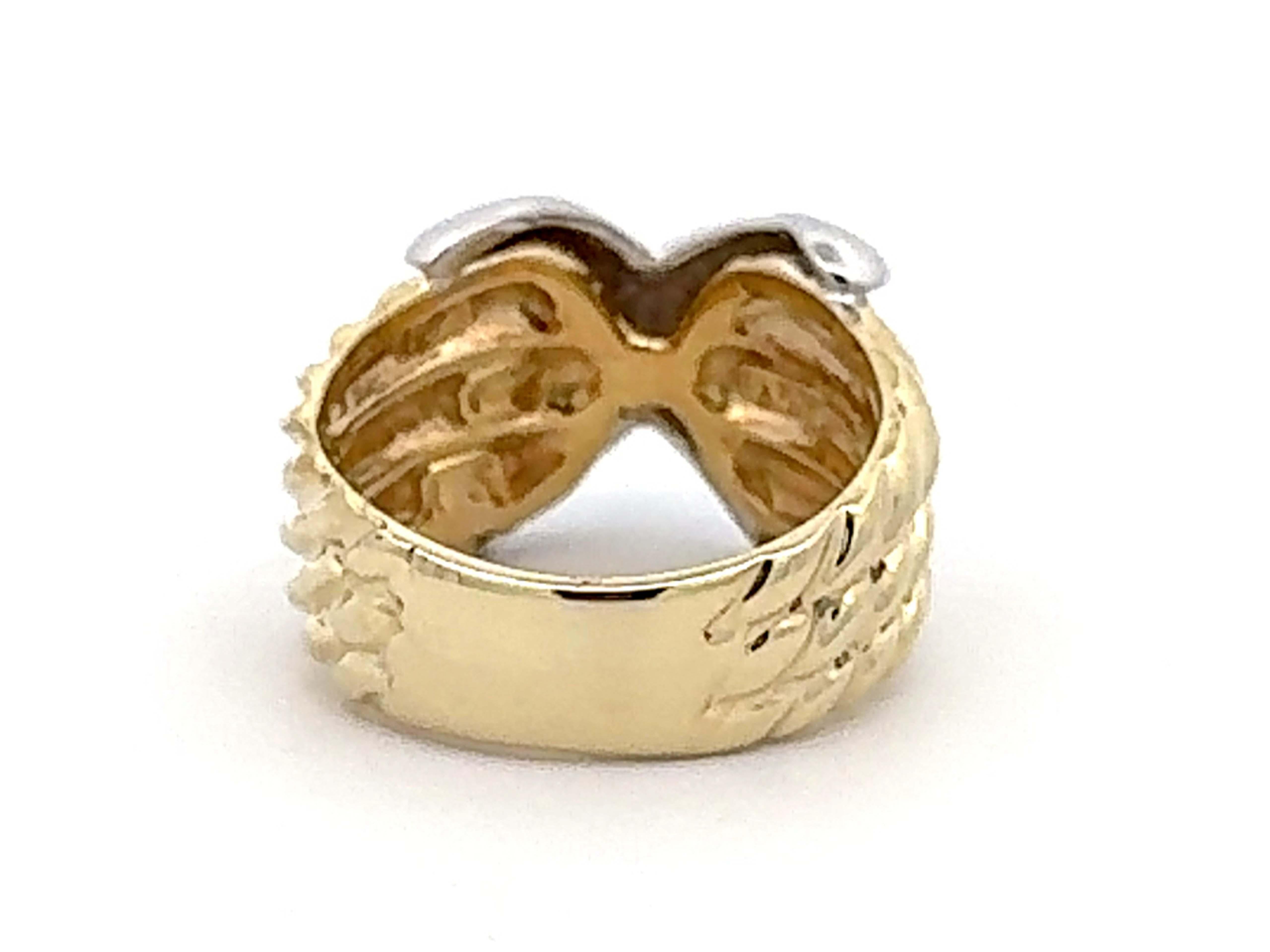 Vintage David Yurman Cable Classics X Crossover Ring 18K Gold In Excellent Condition For Sale In Honolulu, HI