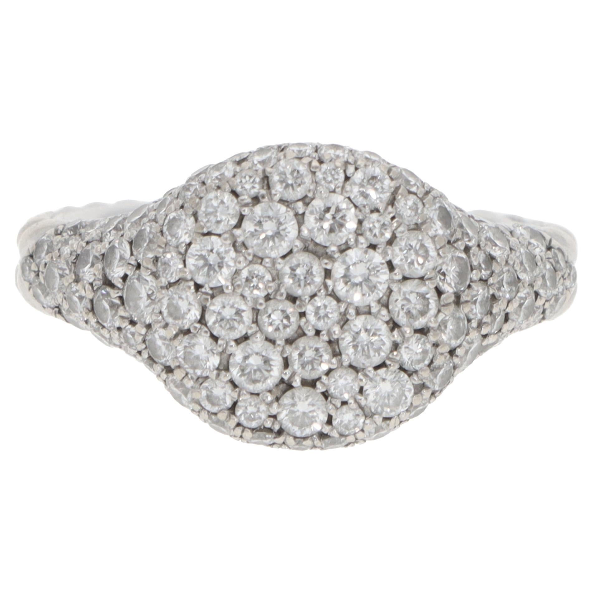 Anillo vintage David Yurman Chevron Pavé Diamante Meñique en venta