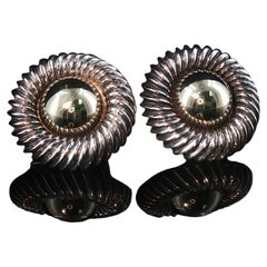 Vintage David Yurman Cookie Earrings 2-Tone 14K Gold Sterling Silver Studs 22mm