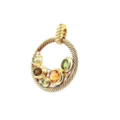 Vintage David Yurman Designer Multi Gemstone and Diamond Enhancer Pendant