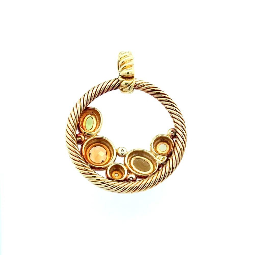 Vintage David Yurman Designer Multi Gemstone and Diamond Enhancer Pendant Excellent état - En vente à Montreal, QC