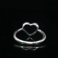 Vintage David Yurman Diamond Open Heart Ring Sterling Silver 925 0.12CTW Size 5