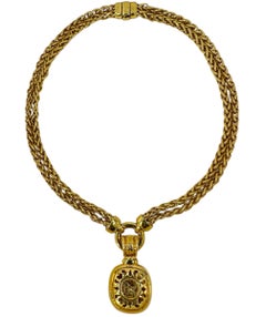 Vintage David Yurman Gold and Diamond Necklace with Detachable Diamond Pendant