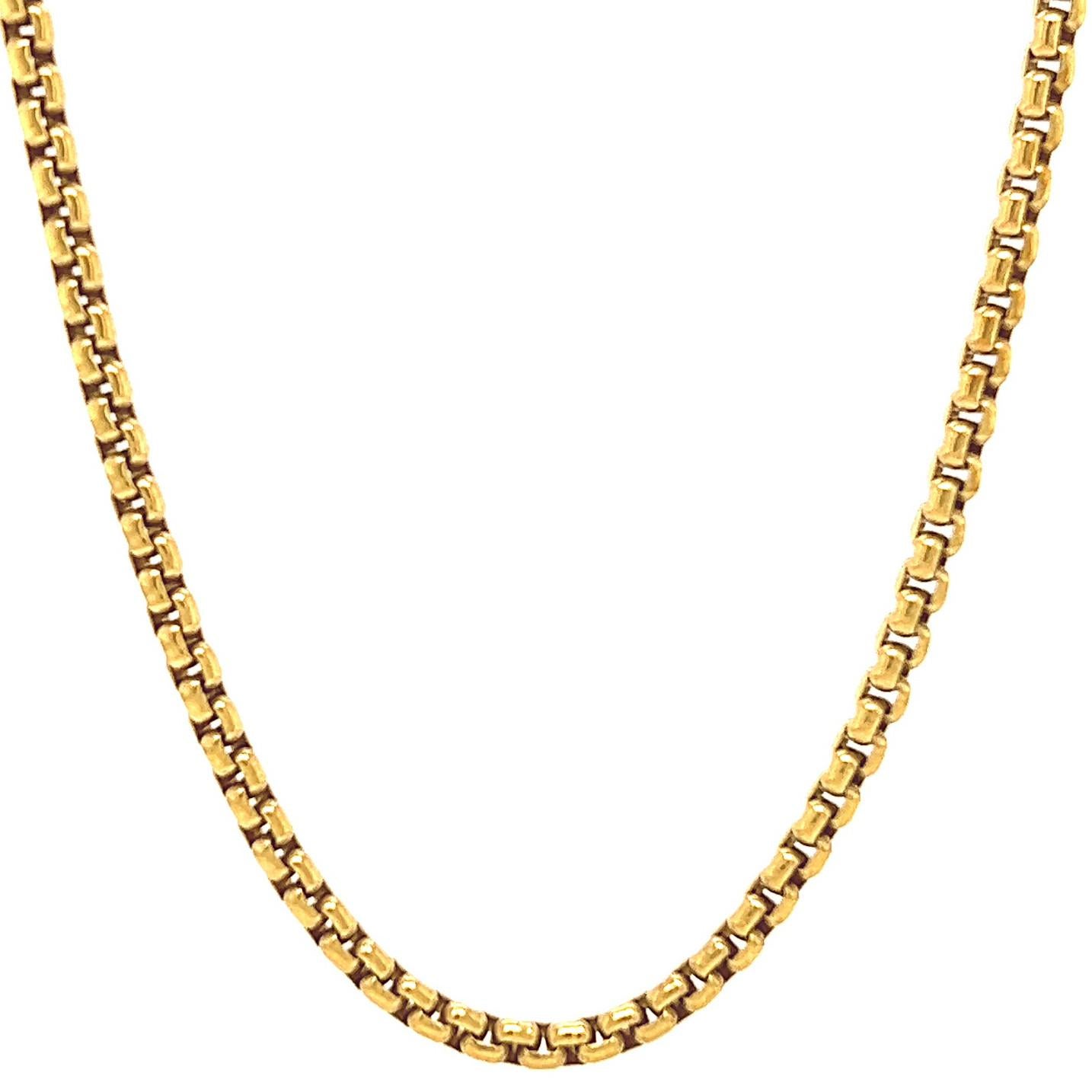 Women's or Men's Vintage David Yurman Italian 18 Karat Yellow Gold Box Chain Necklace