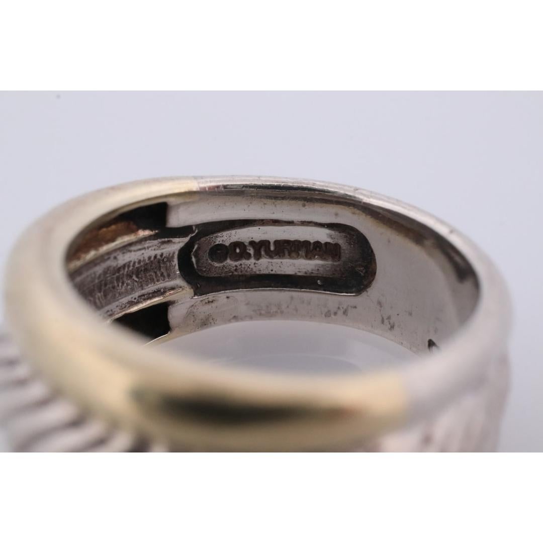 Femenino o masculino Anillo vintage David Yurman Anillo de plata esterlina y oro de 14 quilates CABLE PESADO en venta