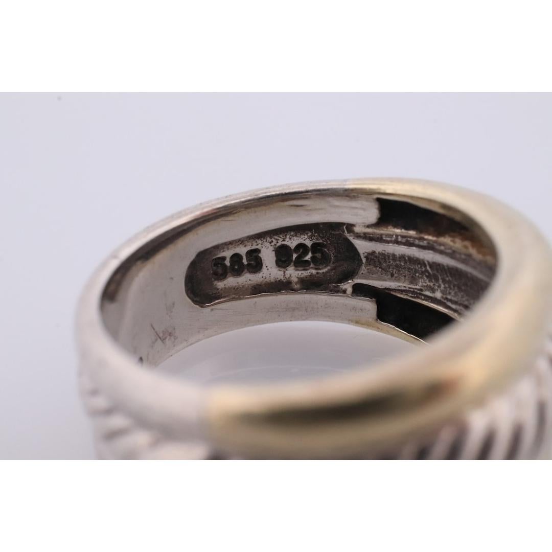 Anillo vintage David Yurman Anillo de plata esterlina y oro de 14 quilates CABLE PESADO en venta 2