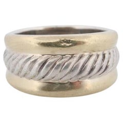 Vintage David Yurman ring Sterling and 14k Gold Heavy CABLE band