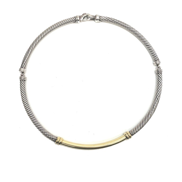 Vintage David Yurman Sterling and 14K Yellow Gold Choker For Sale at ...