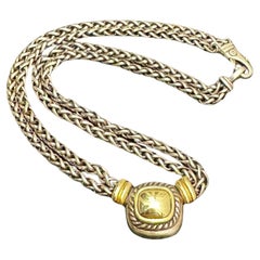 Vintage DAVID YURMAN Sterling Silver 14K Gold Double Chain Necklace