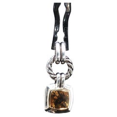 Ciondolo vintage David Yurman in argento sterling e oro 18 carati con citrino, 925, 750, 4,3 g