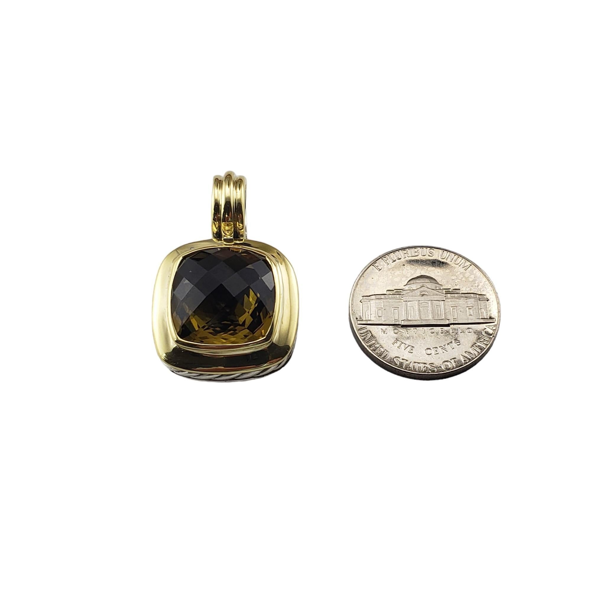 David Yurman Sterling Silver/18K Yellow Gold Citrine Pendant #15405 For Sale 1