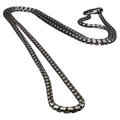 Vintage-Halskette von David Yurman aus 925er Sterlingsilber mit Box-Link-Kette, 22", 19 g, 2,25 mm