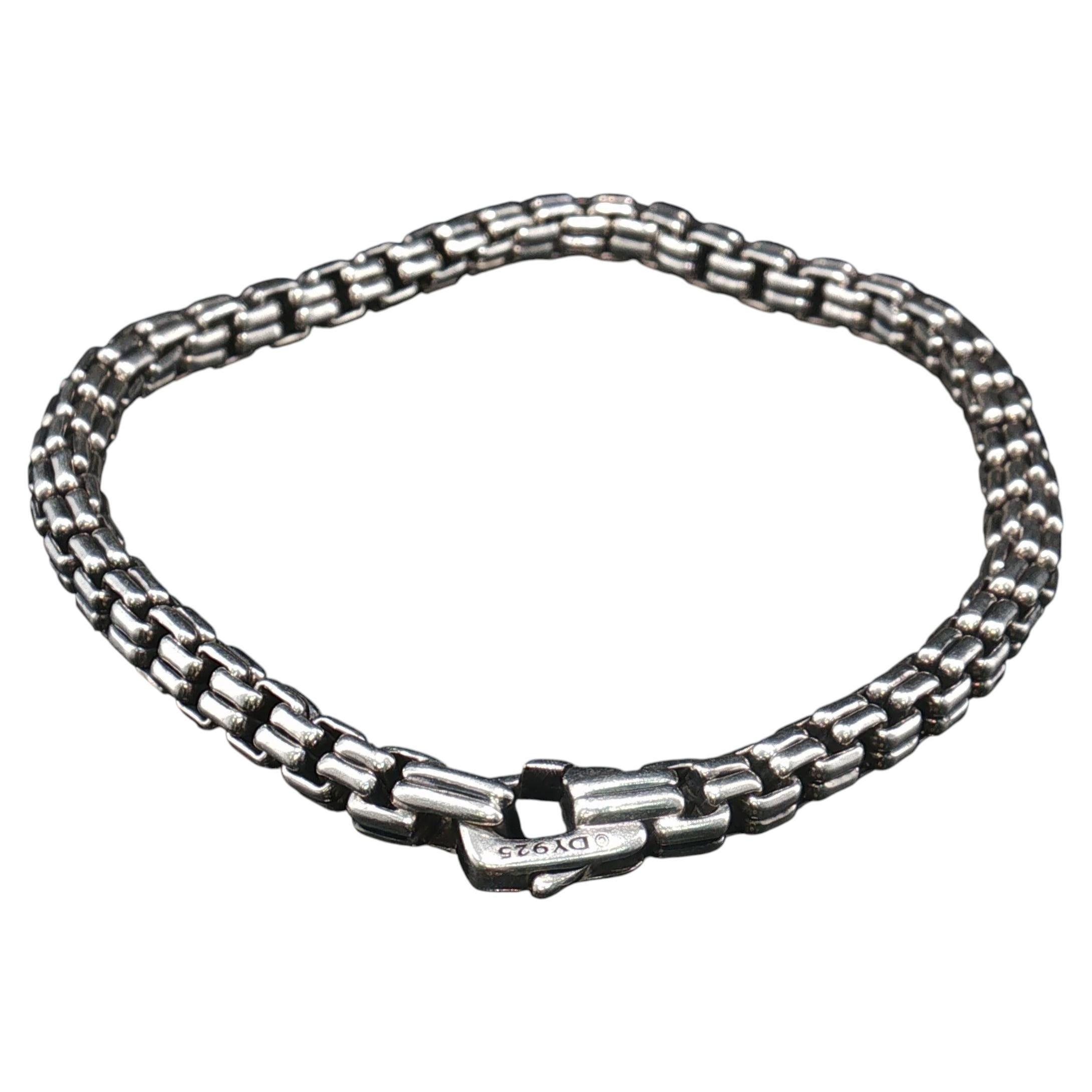 Bracelet vintage David Yurman en argent sterling 925 à maillons doubles, 7,75 pouces