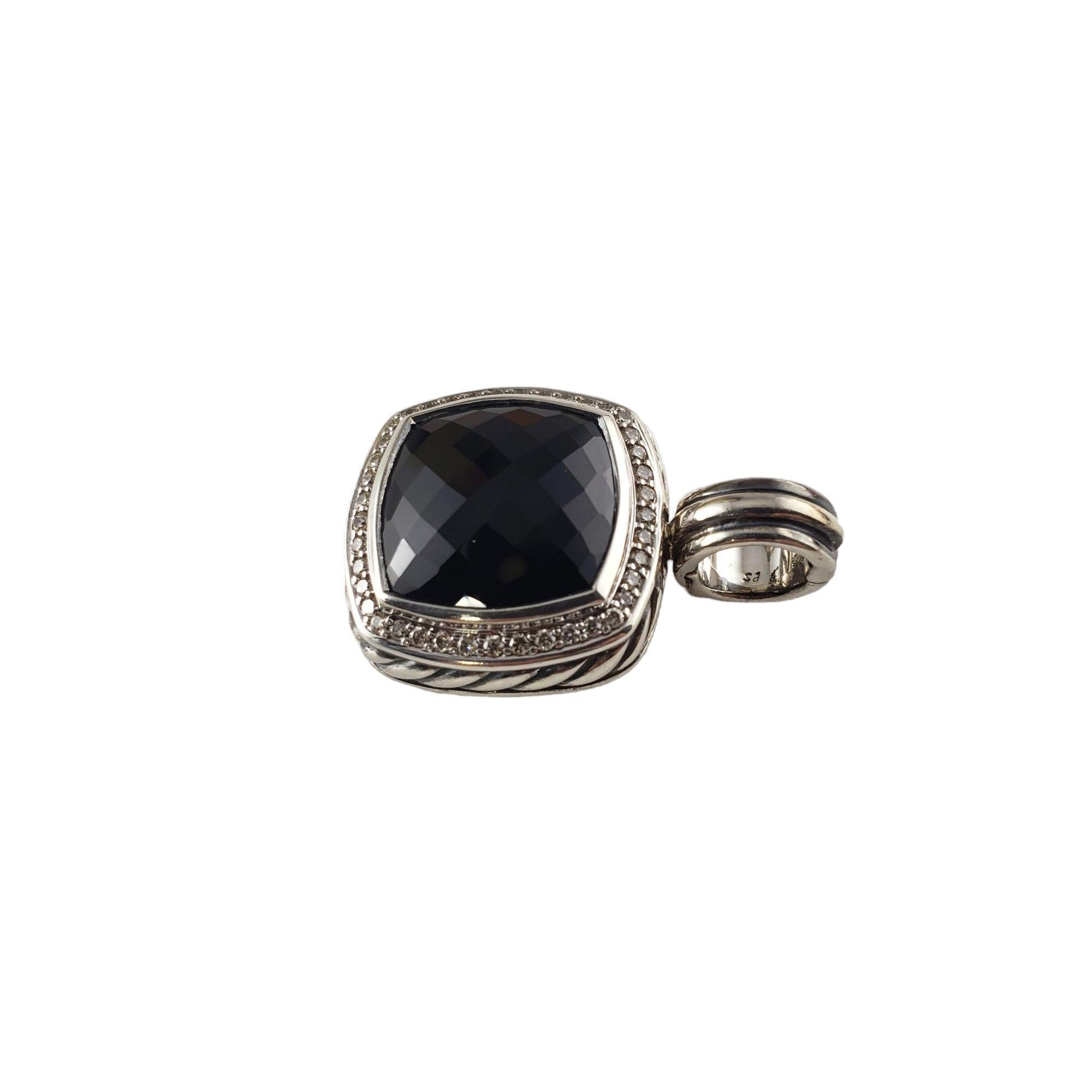 David Yurman Pendentif vintage en argent sterling avec onyx et diamants Bon état à Washington Depot, CT