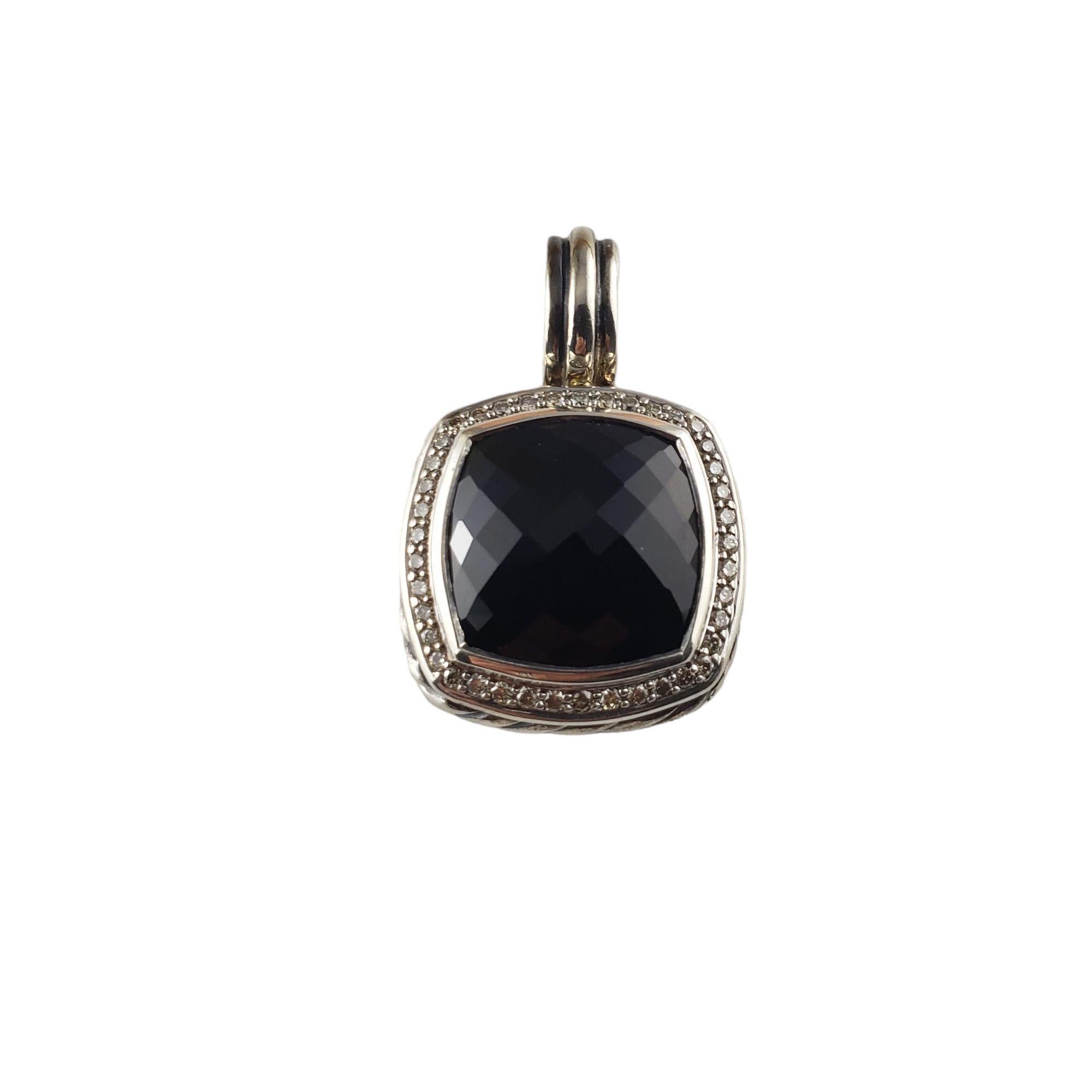  David Yurman Pendentif vintage en argent sterling avec onyx et diamants Pour femmes 