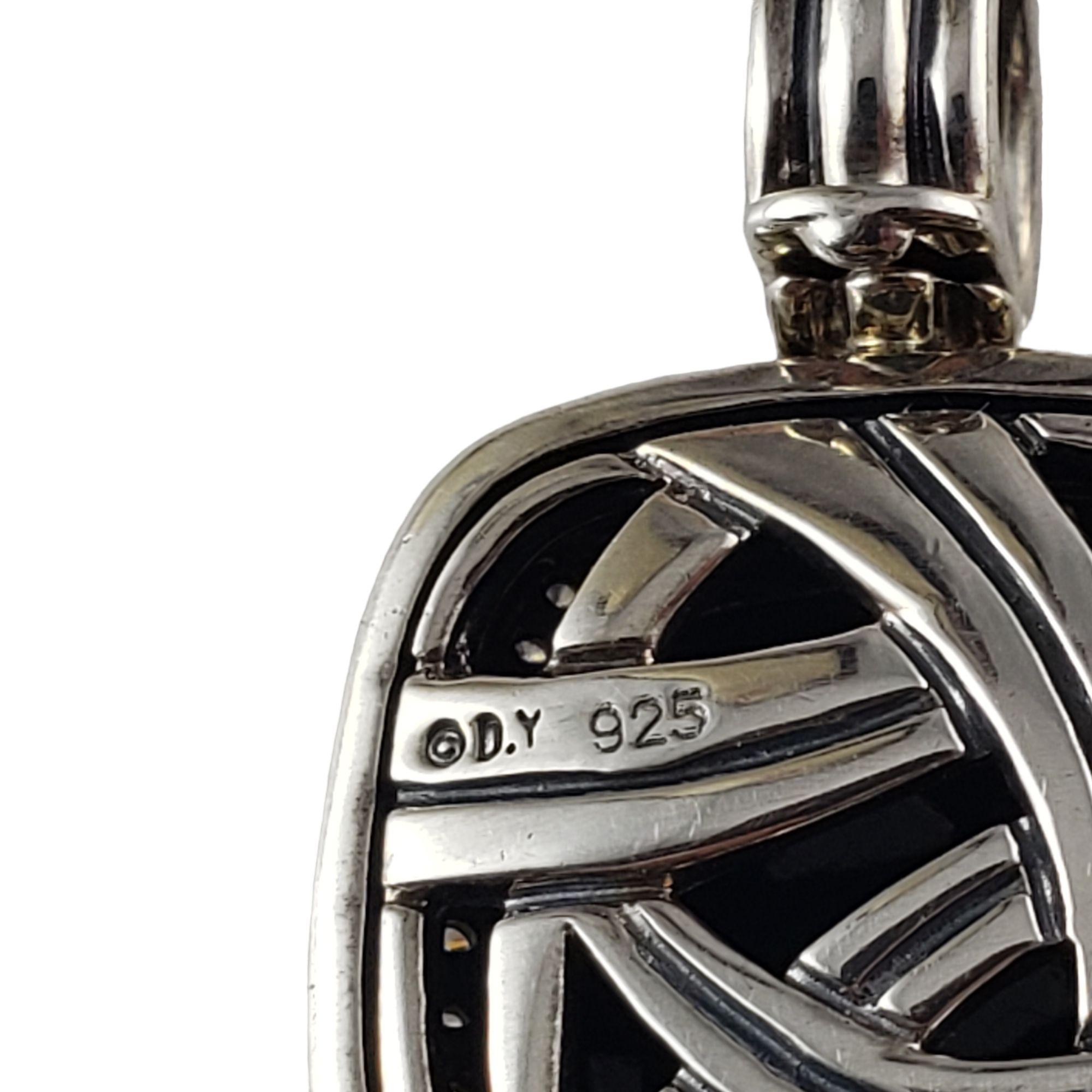 David Yurman Pendentif vintage en argent sterling avec onyx et diamants 2