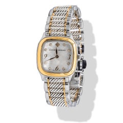 Vintage David Yurman Thoroughbred Stainless Steel and 18k Gold Ladies Watch