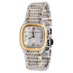 Orologio vintage da donna David Yurman Thoroughbred in acciaio inossidabile e oro 18 carati