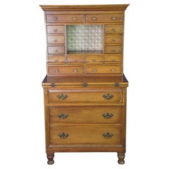 Vintage Davis Cabinet Company Cherry Apothecary Secretary Desk Chest 625 57"