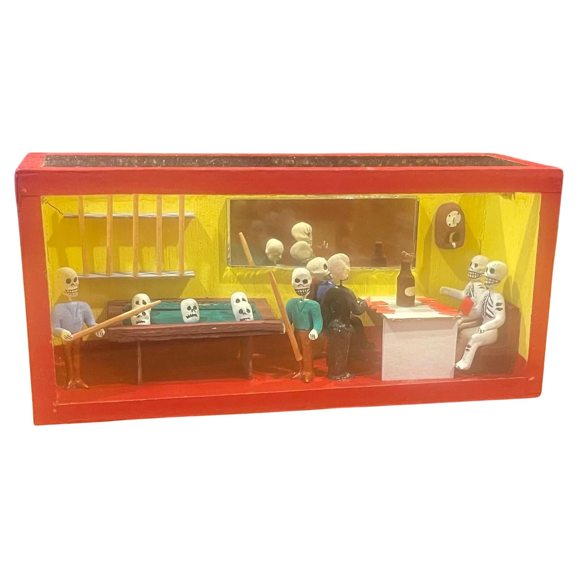 Vintage "Day of the Dead" Miniature Mexican Diarama For Sale