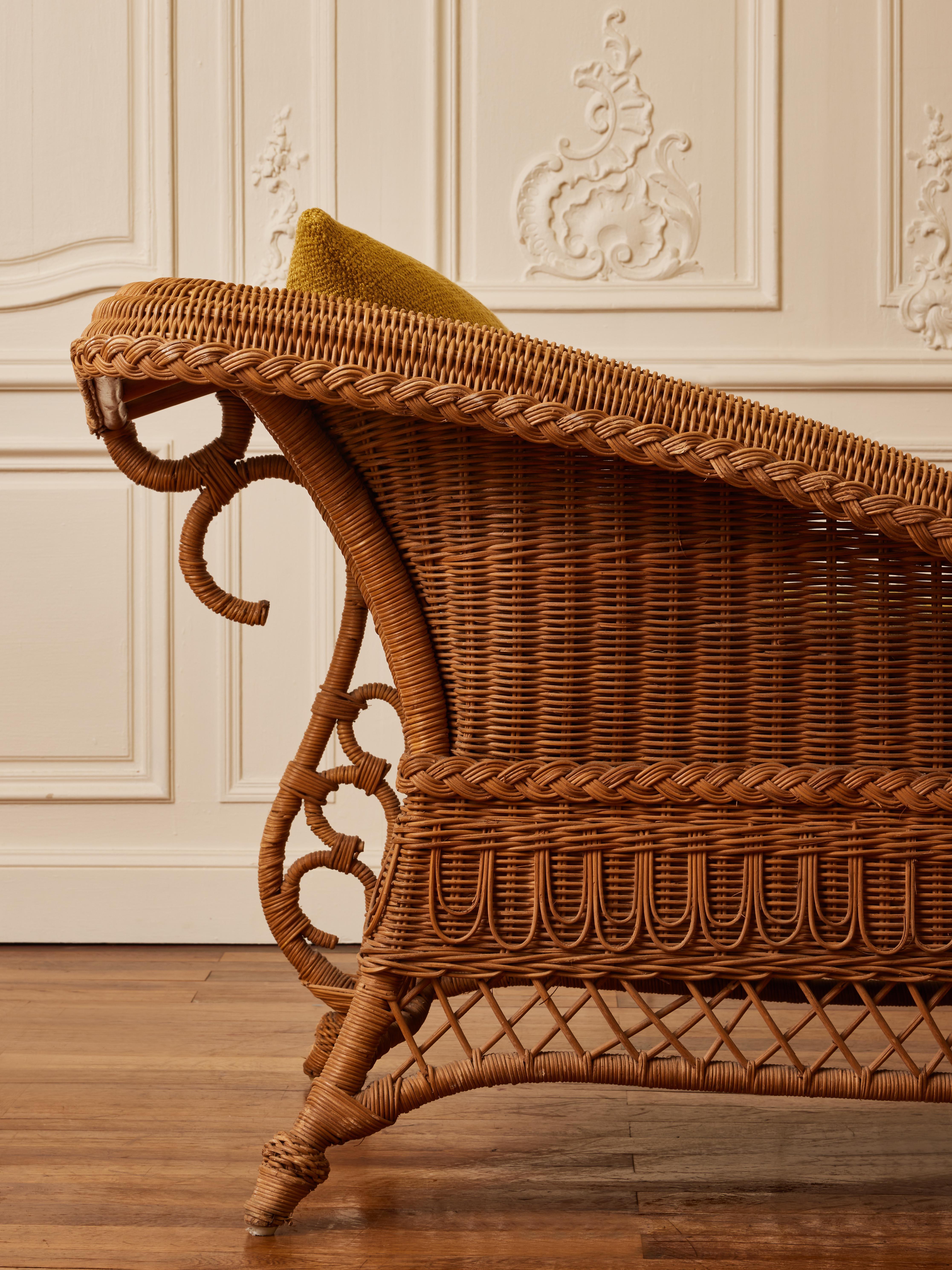 Italian Vintage Daybed in Rattan