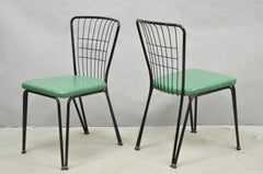 Vintage Daystrom Mid Century Modern Black Metal Kitchen Dining Chairs, Set of 6