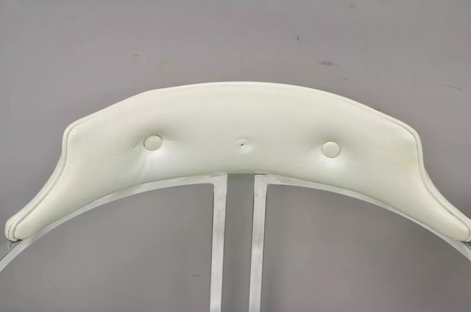Vintage Daystrom Mid Century Modern Chrome White Vinyl Dining Chairs - Set of 4 For Sale 4